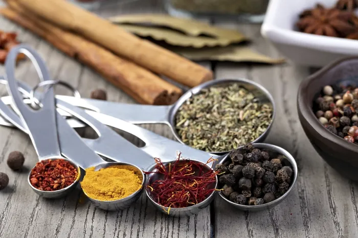 Framed Print : Spices Print: Aromatic Collection Isolated on Table Framed Print : Spices Print: Aromatic Collection Isolated on Table