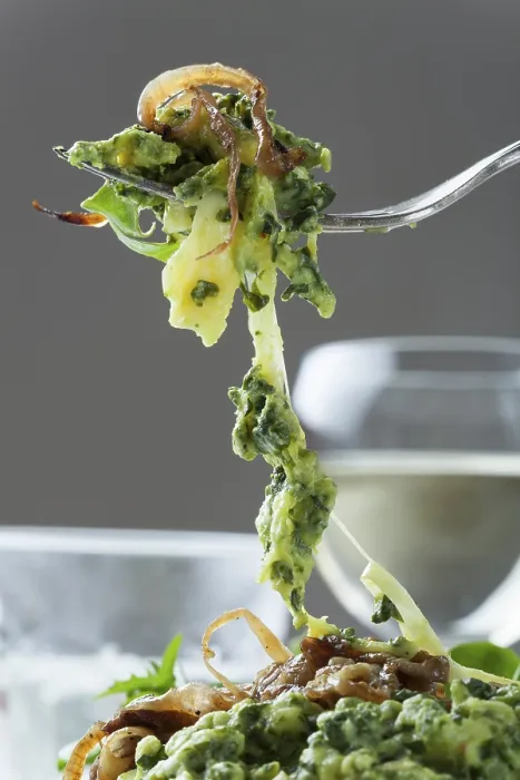 Framed Print : Spinach Spaetzle Print on a Fork Framed Print : Spinach Spaetzle Print on a Fork