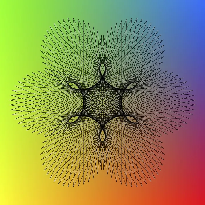 Framed Print : Spirography Print with Intricate Geometric Patterns Framed Print : Spirography Print with Intricate Geometric Patterns