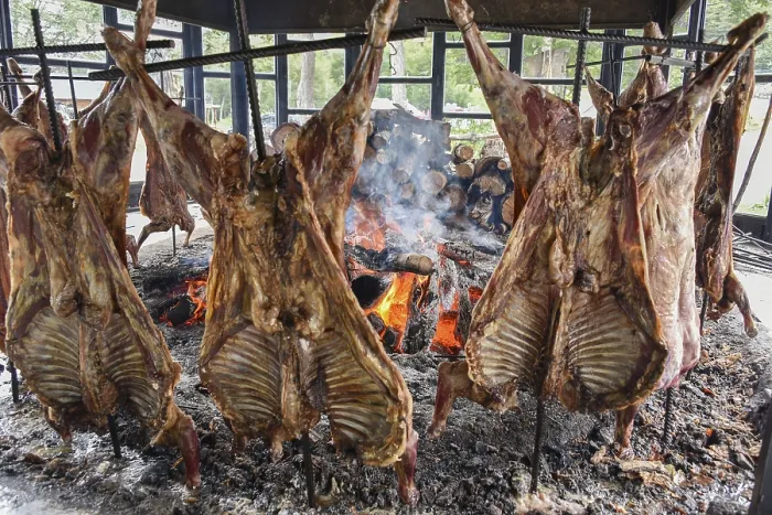 Framed Print : Spit-roasted Mutton Print, Ushuaia Argentina Framed Print : Spit-roasted Mutton Print, Ushuaia Argentina