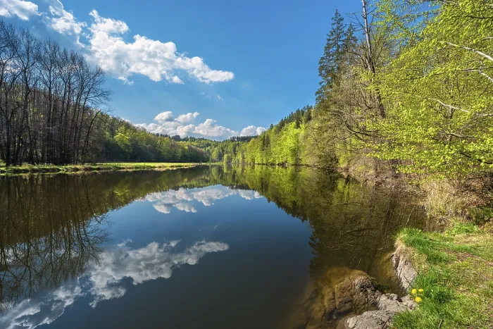 Framed Print : Spring on the river Saale Print, Burgk, Thuringia, Germany Framed Print : Spring on the river Saale Print, Burgk, Thuringia, Germany