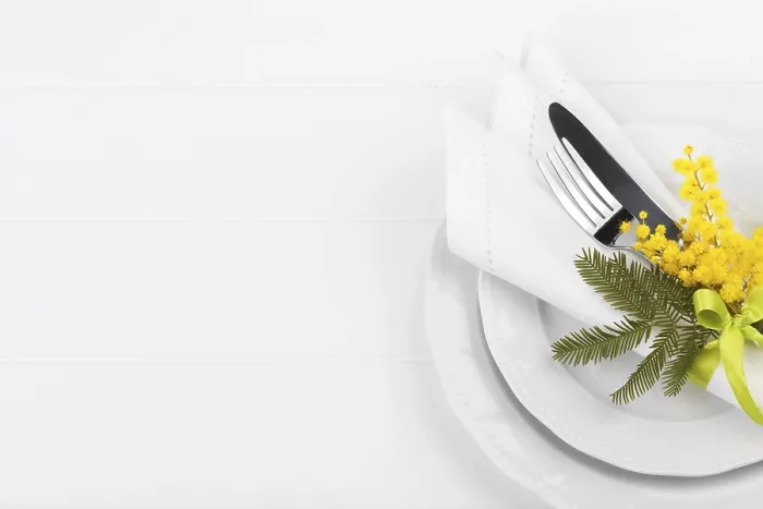 Framed Print : Spring Table Setting with Mimosa Easter Holidays Dinner Print Framed Print : Spring Table Setting with Mimosa Easter Holidays Dinner Print