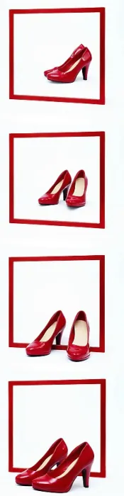 Framed Print : Red High Heels in Front of a Square Red Frame Print Framed Print : Red High Heels in Front of a Square Red Frame Print