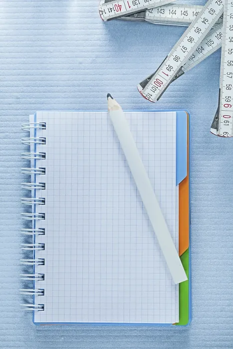 Framed Print : Squared Notepad Pencil Measuring Tape Print Framed Print : Squared Notepad Pencil Measuring Tape Print