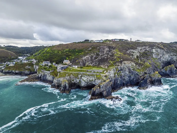 Framed Print : St Agnes Beach and Cliffs Drone Print, Cornwall, England Framed Print : St Agnes Beach and Cliffs Drone Print, Cornwall, England