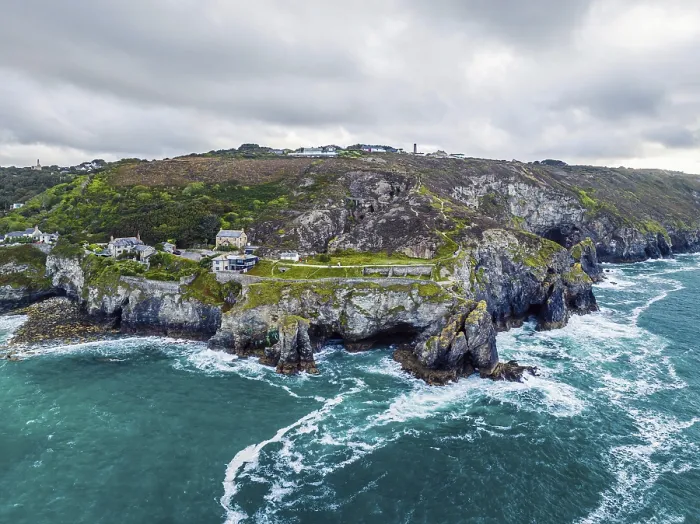 Framed Print : St Agnes Beach and Cliffs Drone Print, Cornwall, UK Framed Print : St Agnes Beach and Cliffs Drone Print, Cornwall, UK