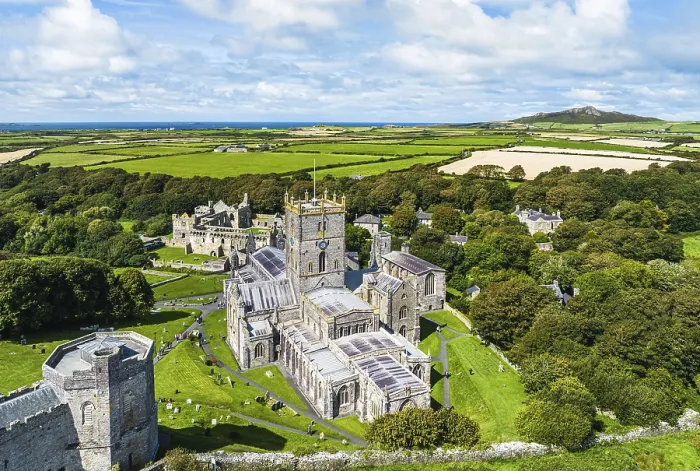 Framed Print : St Davids Cathedral Drone Print, Pembrokeshire, Wales UK Framed Print : St Davids Cathedral Drone Print, Pembrokeshire, Wales UK