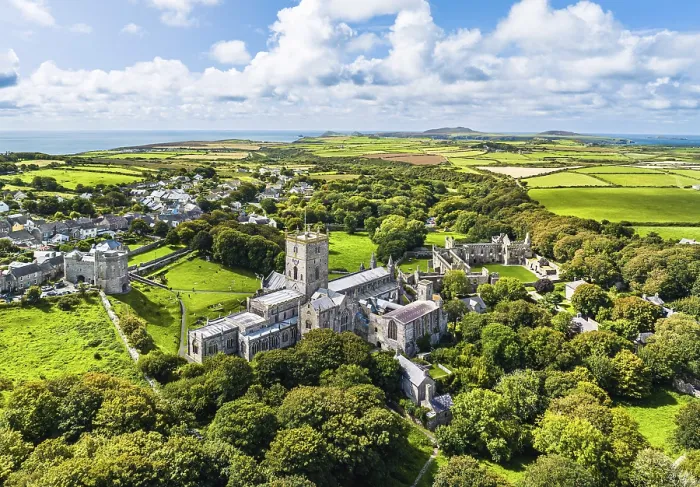 Framed Print : St Davids Cathedral Drone Print, Pembrokeshire, Wales UK Framed Print : St Davids Cathedral Drone Print, Pembrokeshire, Wales UK