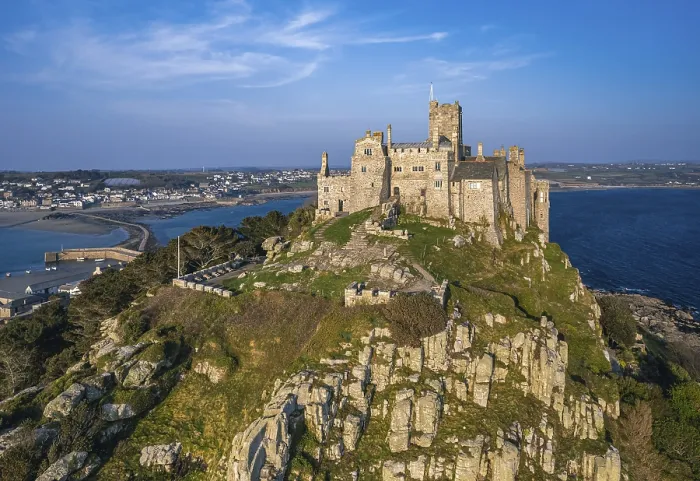 Framed Print : St Michaels Mount Drone Print, Marazion, Cornwall Framed Print : St Michaels Mount Drone Print, Marazion, Cornwall