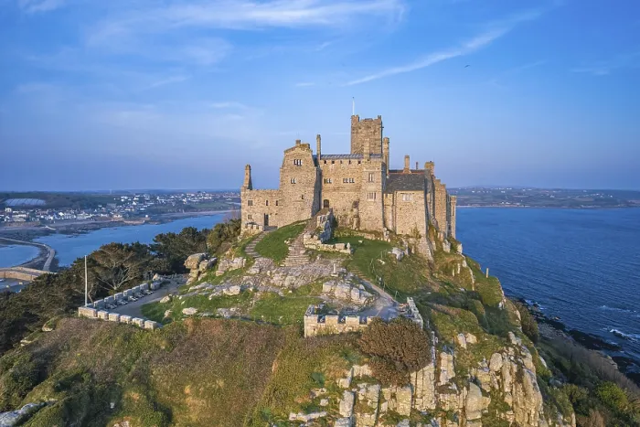 Framed Print : St Michaels Mount Drone Print, Marazion, Cornwall, England Framed Print : St Michaels Mount Drone Print, Marazion, Cornwall, England