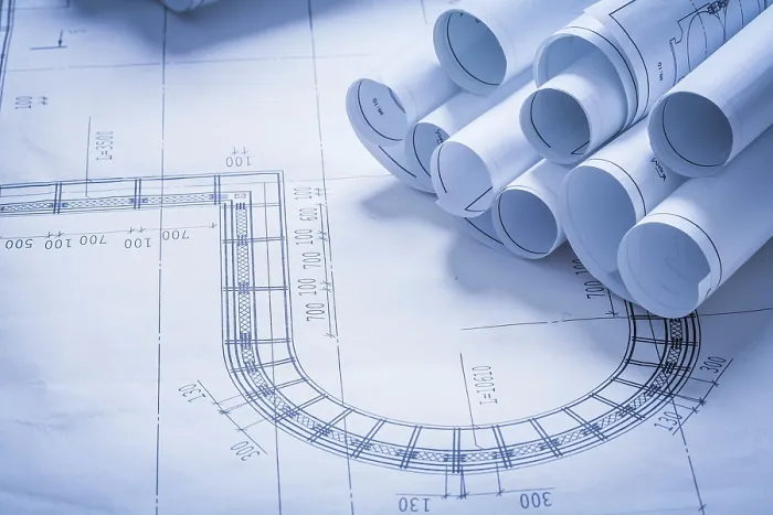 Framed Print : Blueprint Roll Print Construction Concept Framed Print : Blueprint Roll Print Construction Concept