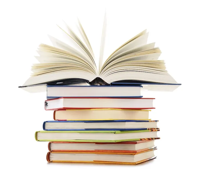 Framed Print : Stack of Books Print Isolated on White Background Framed Print : Stack of Books Print Isolated on White Background