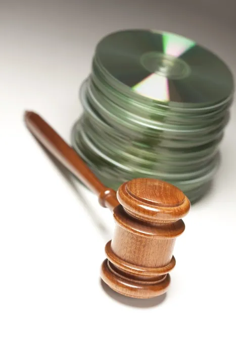 Framed Print : Stack of Discs and Gavel Print on Gradated Background Framed Print : Stack of Discs and Gavel Print on Gradated Background