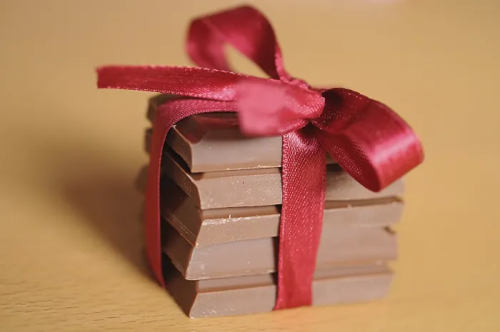 Framed Print : Stack of Chocolate Tied with Ribbon Print Framed Print : Stack of Chocolate Tied with Ribbon Print