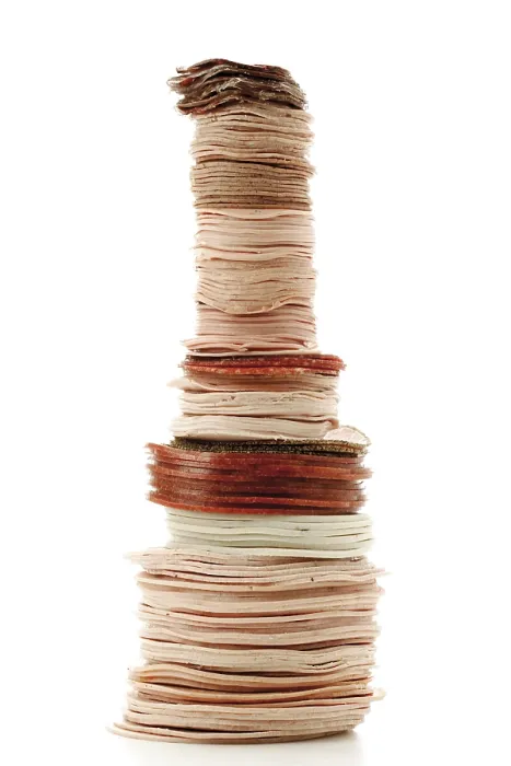Framed Print : Stack of Cold Cuts and Sausage Print Framed Print : Stack of Cold Cuts and Sausage Print