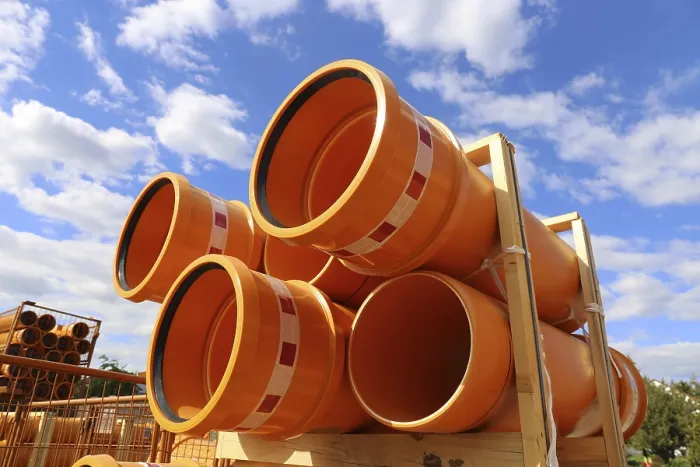 Framed Print : Stack of KG pipes, Mutterstadt development area print, Rhineland-Palatinate Framed Print : Stack of KG pipes, Mutterstadt development area print, Rhineland-Palatinate