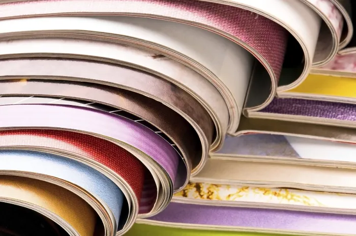 Framed Print : Stack of Open Magazines Print Framed Print : Stack of Open Magazines Print