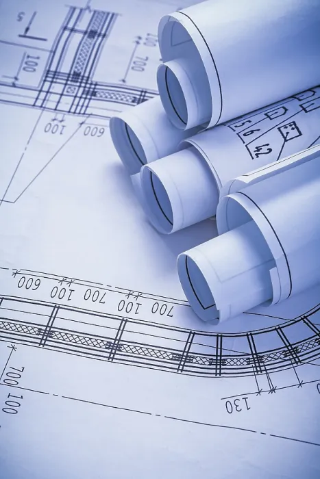 Framed Print : Stack of Rolls Blueprint Print Close-Up Framed Print : Stack of Rolls Blueprint Print Close-Up