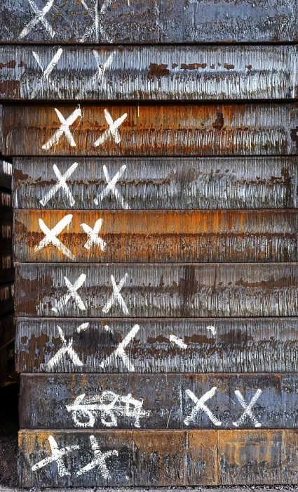 Framed Print : Steel Mill Slab Stack Print
