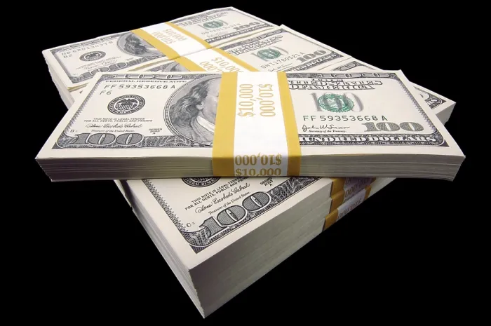 Framed Print : Stack of $100 Bills Print on Black Background Framed Print : Stack of $100 Bills Print on Black Background