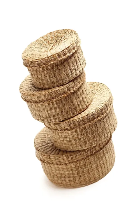 Framed Print : Stack of Wicker Baskets Print Framed Print : Stack of Wicker Baskets Print