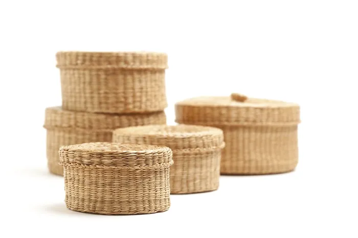Framed Print : Stack of Wicker Baskets Print Framed Print : Stack of Wicker Baskets Print