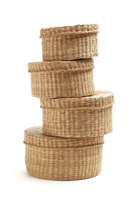 Framed Print : Stack of Wicker Baskets Print Framed Print : Stack of Wicker Baskets Print