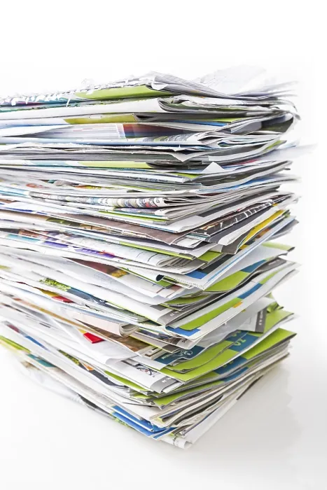 Framed Print : Stack of Waste Paper Print - Recyclable Materials