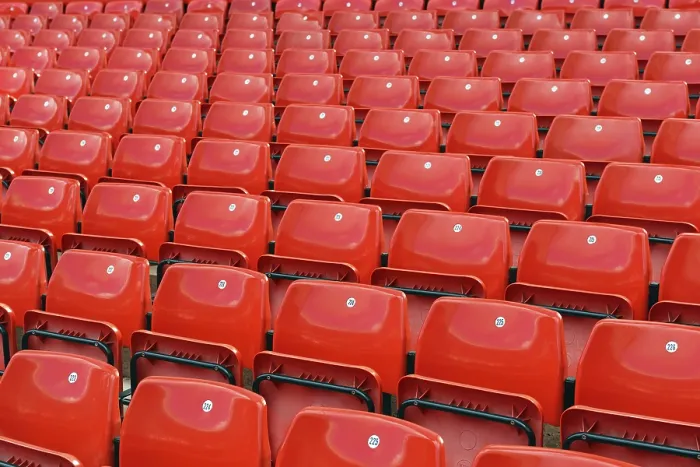 Framed Print : Empty Stadium Seating Print, UK Framed Print : Empty Stadium Seating Print, UK
