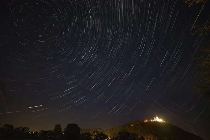 Framed Print : Startrails over Bogen, Lower Bavaria Print Framed Print : Startrails over Bogen, Lower Bavaria Print
