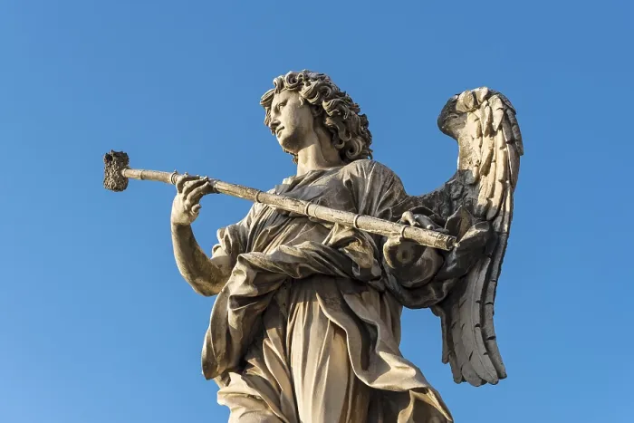Framed Print : Statue of Angel with Sponge Print, Ponte Sant'Angelo Bridge Framed Print : Statue of Angel with Sponge Print, Ponte Sant'Angelo Bridge