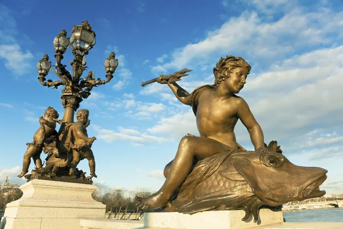Framed Print : Statues in the Alexander III bridge Print, Paris, France Framed Print : Statues in the Alexander III bridge Print, Paris, France
