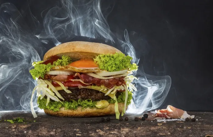 Framed Print : Steaming Cheeseburger Print