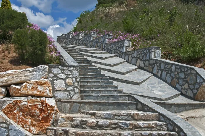 Framed Print : Steps with Stone Slabs Print