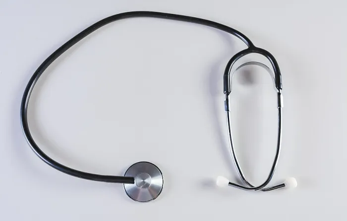 Framed Print : Medical Stethoscope Print - Top View Isolated Framed Print : Medical Stethoscope Print - Top View Isolated