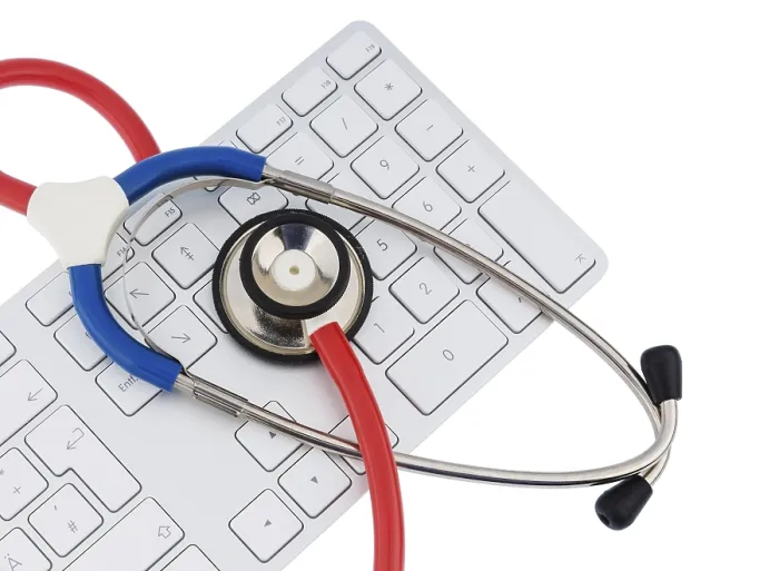 Framed Print : Austrian Medical Print: Stethoscope and Keyboard Framed Print : Austrian Medical Print: Stethoscope and Keyboard