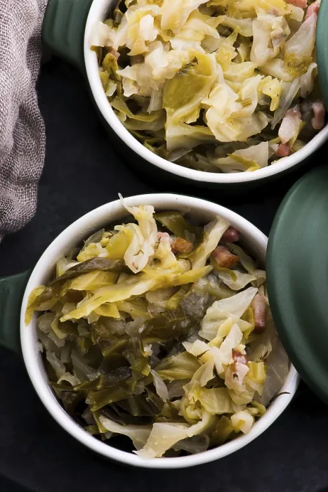 Framed Print : Print of Stew with White Cabbage and Bacon Framed Print : Print of Stew with White Cabbage and Bacon