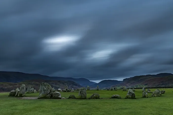 Framed Print : Stone Circle with Dark Cloud Sky Print, Yorkshire Dales National Park Framed Print : Stone Circle with Dark Cloud Sky Print, Yorkshire Dales National Park