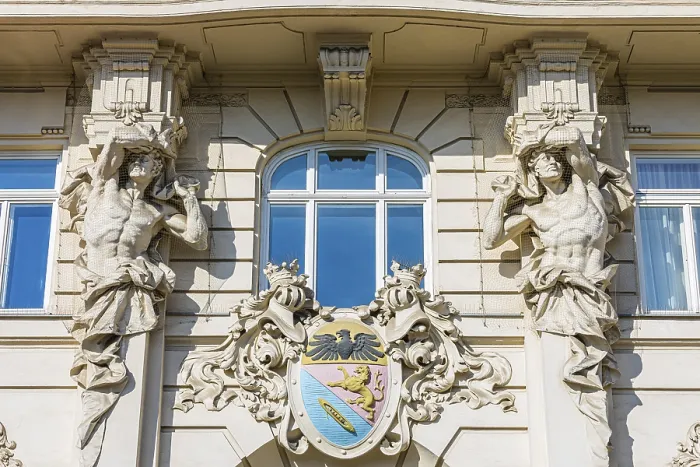 Framed Print : Stone Figures on Historic Facade Print, Vienna, Austria Framed Print : Stone Figures on Historic Facade Print, Vienna, Austria