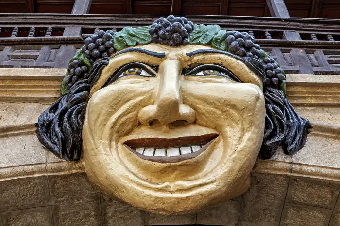 Framed Print : Stone Mask Print: Smiling Face in Bolivian Architecture Framed Print : Stone Mask Print: Smiling Face in Bolivian Architecture