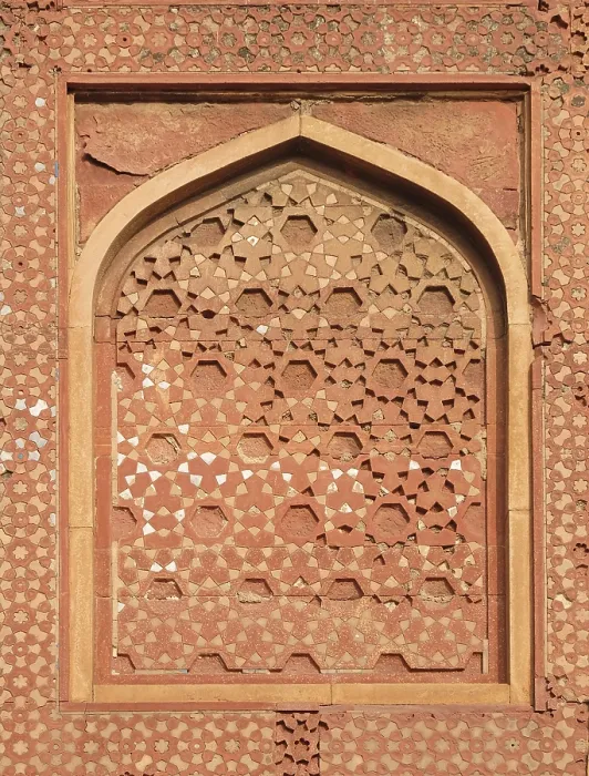 Framed Print : Red Fort Temple Wall Stone Pattern Print, Agra, India Framed Print : Red Fort Temple Wall Stone Pattern Print, Agra, India