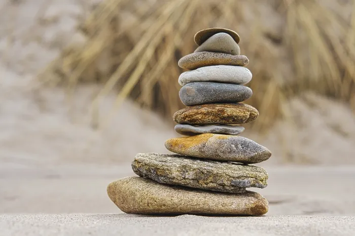 Framed Print : Stone Pyramid on the Beach at Zingst Print