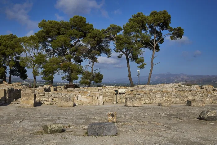 Framed Print : Stone Square with Trees and Mountains, Festos Print Framed Print : Stone Square with Trees and Mountains, Festos Print