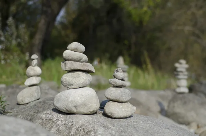 Framed Print : Stone Stacks Print in Nature Framed Print : Stone Stacks Print in Nature