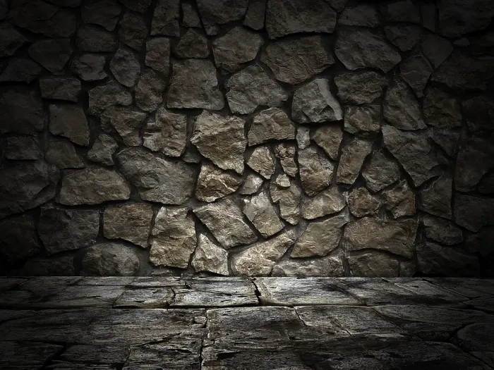 Framed Print : Stone Wall and Floor Print with Lighting Effect Framed Print : Stone Wall and Floor Print with Lighting Effect