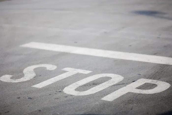 Framed Print : Stop Sign Print - Image of Stop Marking Framed Print : Stop Sign Print - Image of Stop Marking