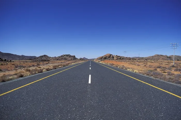 Framed Print : Straight Road in Namibia Print Framed Print : Straight Road in Namibia Print