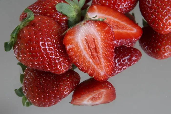 Framed Print : Strawberries on a Mirror Print Framed Print : Strawberries on a Mirror Print