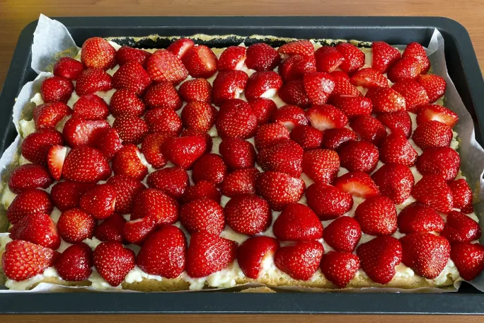 Framed Print : Strawberry Cake Print on Baking Sheet Framed Print : Strawberry Cake Print on Baking Sheet
