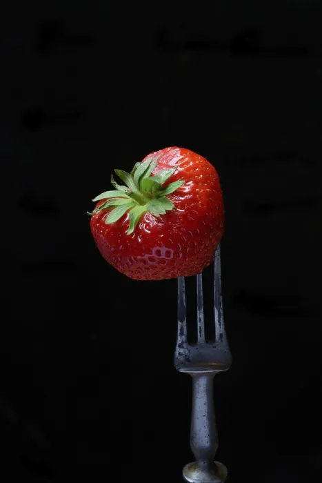 Framed Print : Strawberry on Fork Print, Germany Framed Print : Strawberry on Fork Print, Germany